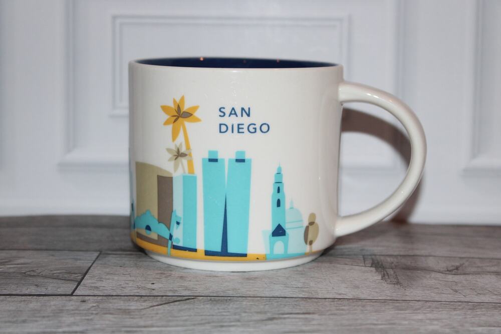 Starbucks San Diego You Are Here Collection 14 oz Mug Blue Interior California